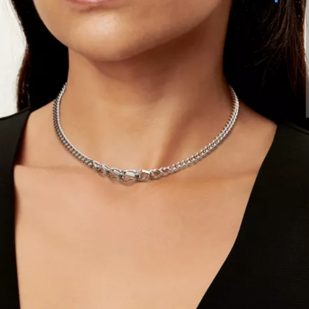 Tiffany & Co. Forge Graduated Link Chain Necklace Sterling Silver - Picture 3 of 7